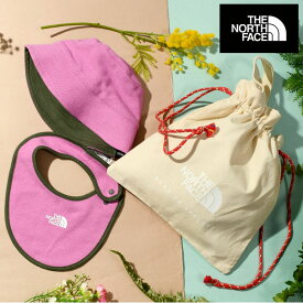 ゆうパケット発送！送料無料 2点セット ノースフェイス 子供 キッズ ハット スタイ THE NORTH FACE Baby Hat & Bib Set ベビーハット&ビブセット リバーシブルハット 帽子 巾着付き 2024春夏新色 nnb02211