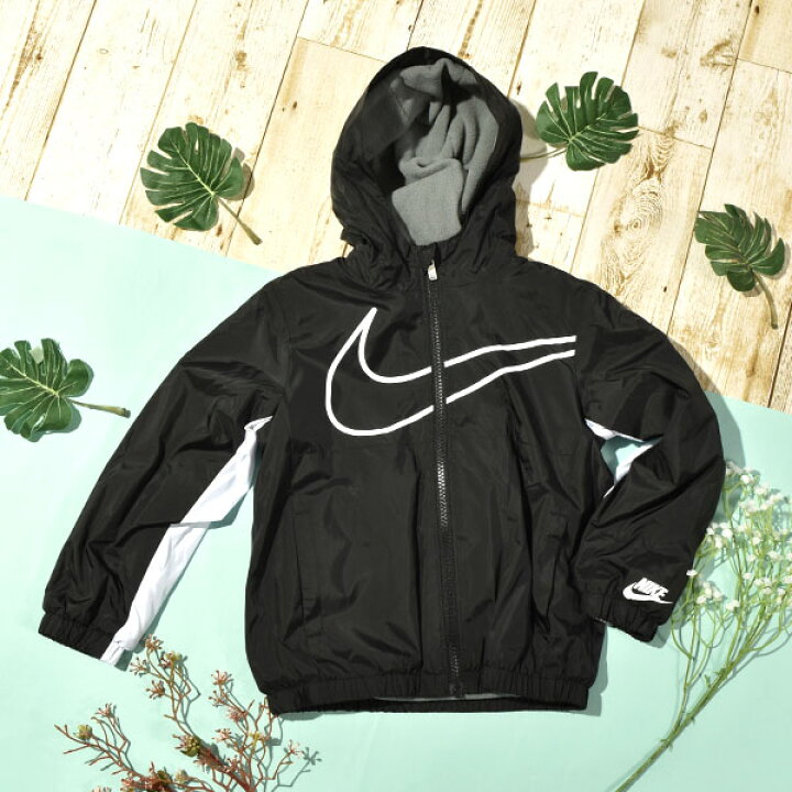 楽天市場 送料無料 ナイキ ジャケット ベビー キッズ 裏フリース Nike Swoosh Windbreaker ナイロン ウィンド 防寒 ジップ パーカー 赤ちゃん 子供 アウター ブラック 黒 76j331 22秋冬新作 エレファントｓｐｏｒｔｓ