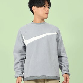 現品のみ 40％OFF 送料無料 ナイキ スウェット トレーナー メンズ レディース NIKE クラブ+ フリース WNTR L/S クルー スウッシュ フレンチテリー グレー dq4895