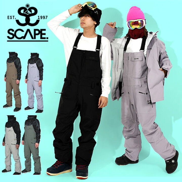 楽天市場】送料無料 スノーボードウェア SCAPE エスケープ BIB PANTS  
