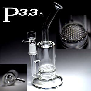 パイレックス P3.3製 ハニカム フィルター ガラスボング 水パイプ 水たばこ 喉に優しい シャグ パイプ パイプ葉 喫煙 葉タバコ 葉巻 手巻き タバコ