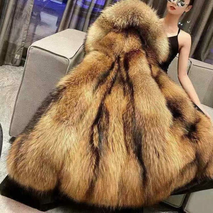 楽天市場】 毛皮 レディース 毛皮ライナー ロング コート フェイク  