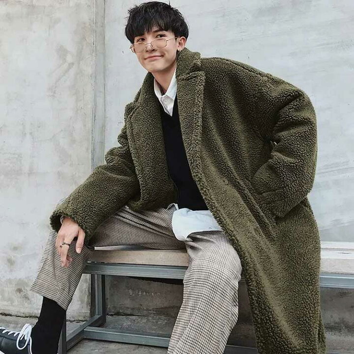 楽天市場】ボアコート ファーコート メンズ ロングコート チェスター  