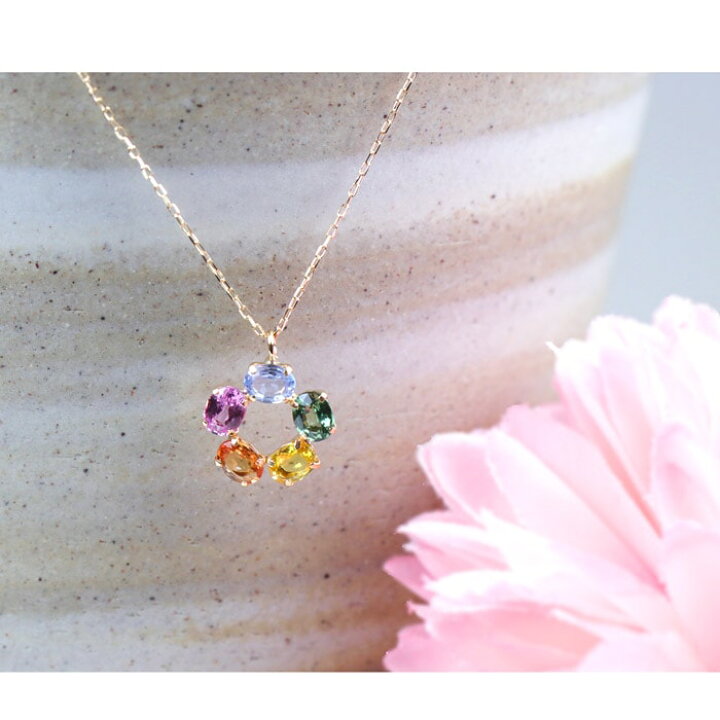 楽天市場】K18 ネックレス サファイア 1ct 金属アレルギー対応 