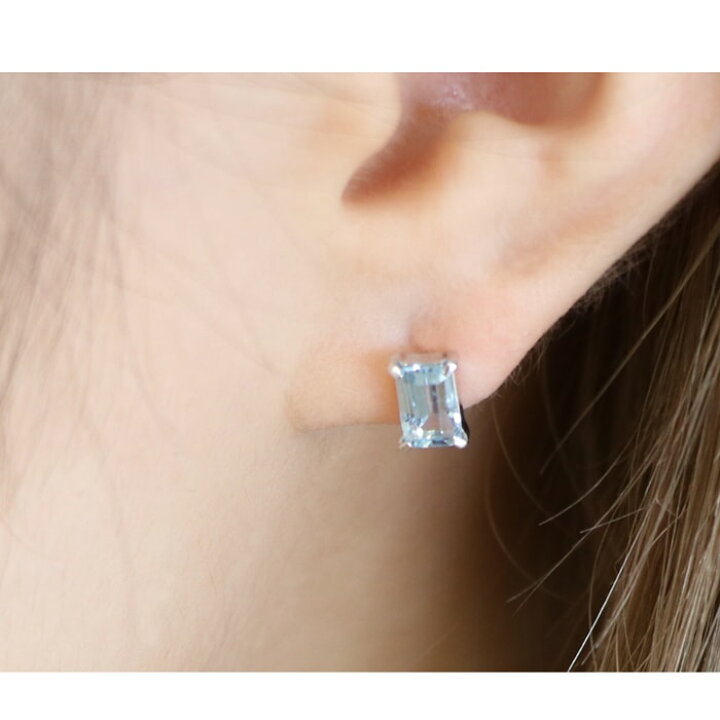 楽天市場】Pt900 ピアス スカイブルートパーズ 一粒ピアス 金属 