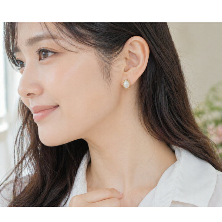 楽天市場】K18YG ピアス オパール 0.90ct 一粒ピアス 18金 イエロー 
