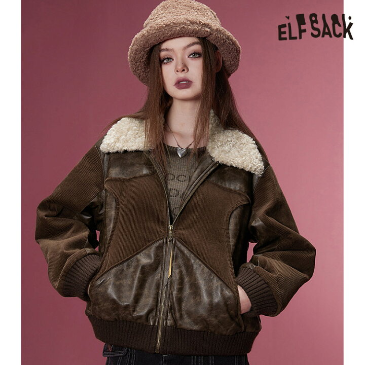 楽天市場】送料無料 ELFSACK ジャケット レザージャケット アウター 