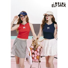 送料無料 ELFSACK キャミソール インナー 肌着 タンクトップ レース レディース エルフサック ギャル Y2K ブランド 春 夏 きれいめ おしゃれ 可愛い カジュアル 体型カバー 30代 40代 50代 uvカット韓国 ファッション 個性的 派手