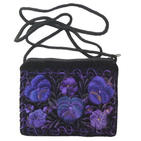 グアテマラ GU-019-05 民族織物 中型 バッグ 財布 小物入れ フォルクローレ衣装 伝統織物 刺繡 ミニショルダーバッグ 花柄