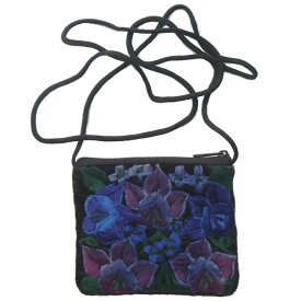 グアテマラ GU-018-05 民族織物 小型 バッグ 財布 小物入れ フォルクローレ衣装 伝統織物 刺繡 ミニショルダーバッグ 花柄