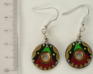 ペルー アンデス インカ セラミカ 陶器 ピアス 丸型 PI-021-10 綺麗 可愛い フォルクローレ音楽 フォルクローレ衣装 ナスカ