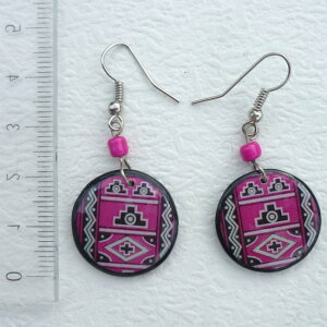 ペルー アンデス インカ セラミカ 陶器 ピアス 丸型 PI-036-06 綺麗 可愛い フォルクローレ音楽 フォルクローレ衣装