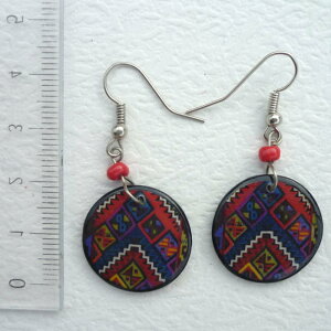 ペルー アンデス インカ セラミカ 陶器 ピアス 丸型 PI-036-02 綺麗 可愛い フォルクローレ音楽 フォルクローレ衣装