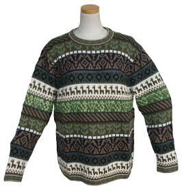 アルパカ100％ セーター　ALC-061 男性　丸首　ペルー製　アンデス　ソフト　暖かい　幾何学柄
