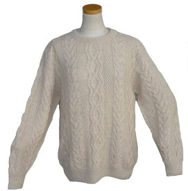 アルパカ100％セーター ALC-068-2 男性 丸首 ペルー製 アンデス ソフト 暖かい 縄編み柄 ロープ編み アンデス 高品質