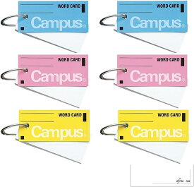 【まとめ買い 3色 6冊セット】コクヨ キャンパス 単語カード タン-101 3色 6冊セット (各色x2冊) 単語帳 85枚 x 6冊 510枚 + イフリナオリジナルカード付き