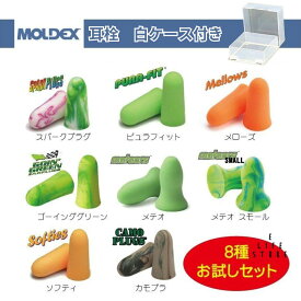 正規品 モルデックス耳栓 MOLDEX 8種類お試しセット 透明ケース付 比較 個包装 安心安全 簡単 騒音 防音 睡眠 移動 集中 試験 勉強 工場 ポスト投函 快眠