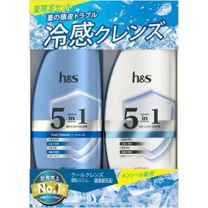 hs 5in1 シャンプーコンディショナーセット 340g+340g ポンプクールクレンズ 夏セット エイチアンドエス