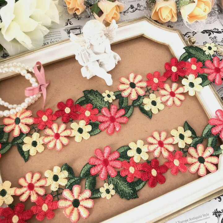 楽天市場 レース リボン 手芸 花模様 花柄 花レース 素材 装飾 材料 衣装 服飾 ハンドメイド レオタード ダンス衣装 新体操 チュチュレース ステージ衣装 衣装作り Elisabeth Smile Craft Shop