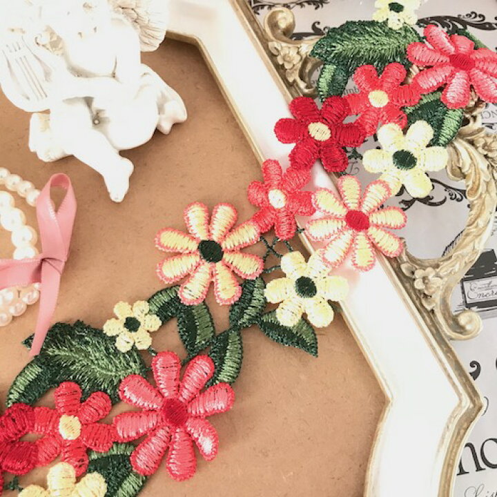 楽天市場 レース リボン 手芸 花模様 花柄 花レース 素材 装飾 材料 衣装 服飾 ハンドメイド レオタード ダンス衣装 新体操 Elisabeth Smile Craft Shop