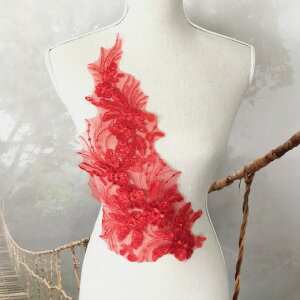 スパンコール モチーフ 花 スパンコール 赤 レッド モチーフ チュール 衣装 ダンス 装飾 ベリーダンス レオタードモチーフ バレエ