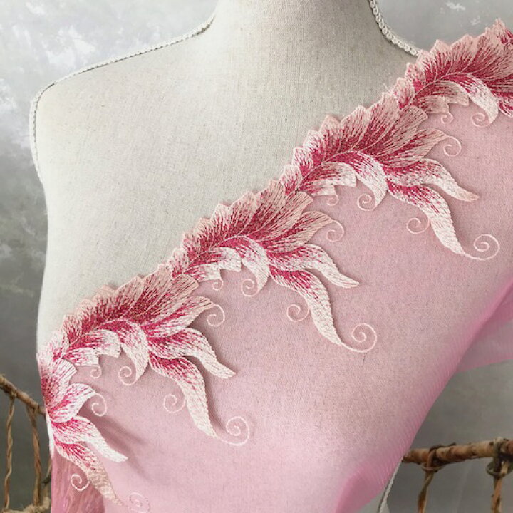 楽天市場】レース 手芸 幅広 花模様 ピンク系 刺繍レース 手作り 飾り 