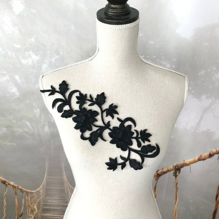 楽天市場 花柄 ワッペン アイロン用 貼り付け 新体操 刺繍ワッペン レオタード モチーフ 手作り 衣装 ブラック 黒 バトントワリング 新体操部 装飾 アイロン接着 バレエ衣装 Elisabeth Smile Craft Shop