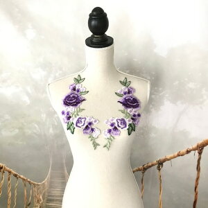 モチーフレース レース モチーフ バラ 新体操 衣装モチーフ レオタードモチーフ バトンモチーフ 手芸 素材 材料 衣装 装飾 紫 バレエ衣装