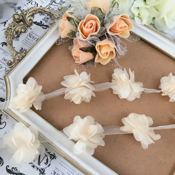 楽天市場 リボン レース 手芸 花 立体感 衣装 ブレード シフォンレース パーツ レオタード バトントワリング 装飾 バレエ衣装 ベージュ Elisabeth Smile Craft Shop