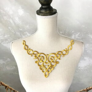 レオタード バトン モチーフ ゴールド アイロン用 首元 ネックモチーフ ネックライン モチーフ レオタード アイロン接着 装飾 バトンモチーフ バレエ衣装