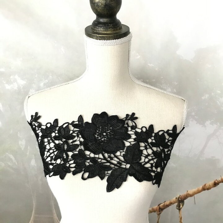 楽天市場 ケミカルレース リボン 幅広 花柄 薔薇 レース 手芸 素材 ハンドメイド パーツ 黒 ブラック トリム バラ模様 装飾 Elisabeth Smile Craft Shop
