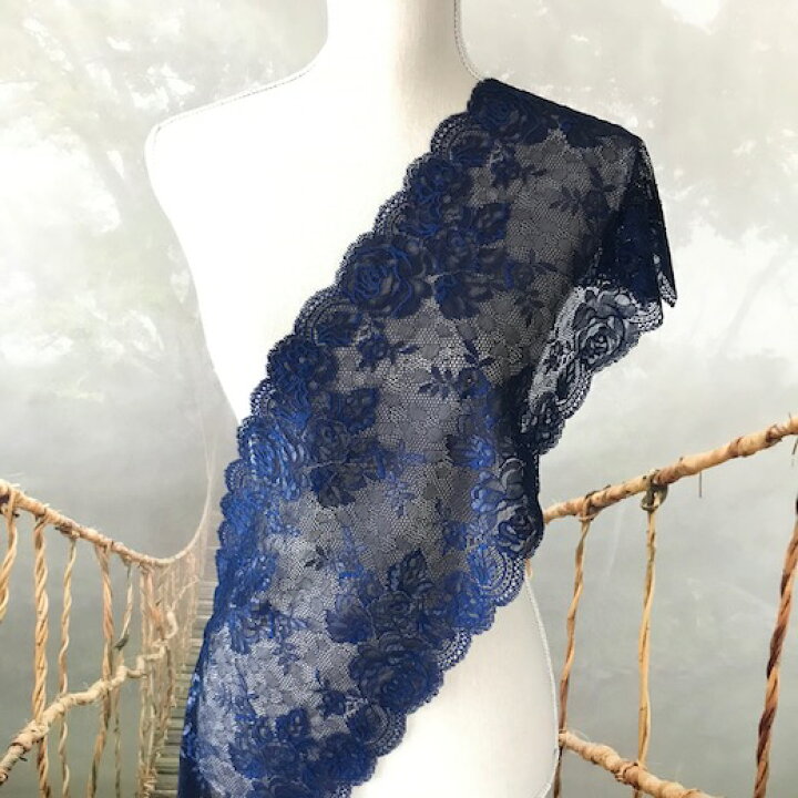 楽天市場 レース 幅広 花模様 花柄 伸縮性 ストレッチ 服飾 リボン 手作り 装飾 衣装 レオタード ダンス バトントワリング 新体操 社交ダンス ベリーダンス ネイビー Elisabeth Smile Craft Shop