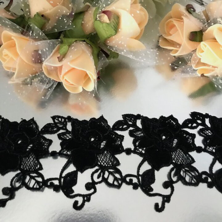 楽天市場 レース 手芸 リボン バラ ローズ柄 ケミカルレース ブラック 黒 ハンドメイド パーツ 薔薇 素材 材料 花模様 レオタード バトンモチーフ 手作り 花柄 Elisabeth Smile Craft Shop
