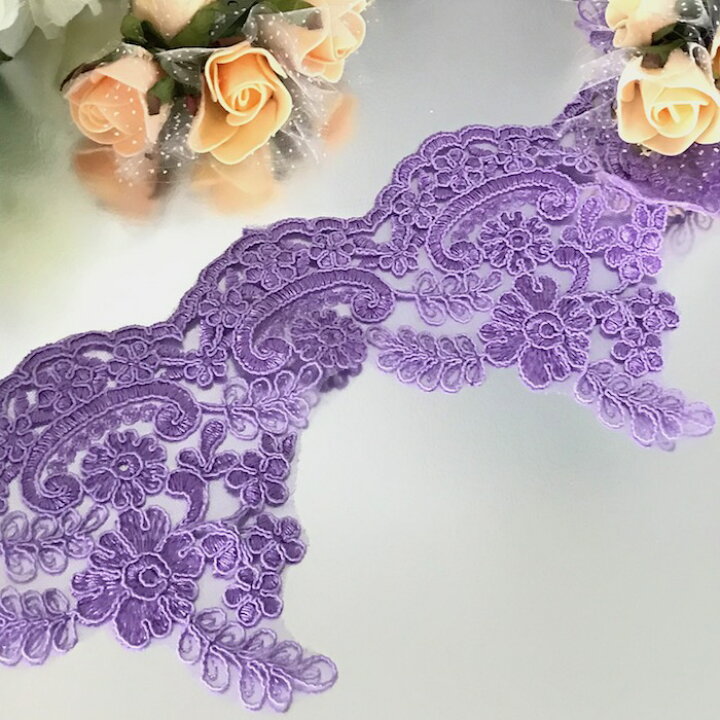 楽天市場】レース リボン 手芸 チュールレース 花模様 花柄 刺繍 