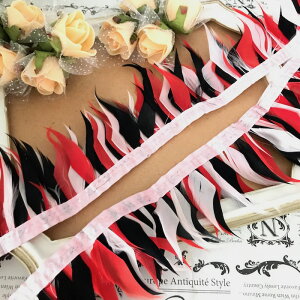 フェザー ブレード フェザーテープ ピンク レッド ブラック 装飾 衣装 ハンドメイド レオタード バトントワリング 男子レオタード 衣装作り ブレード 刺繍 リボン 手作り 飾り 素材 装飾 手