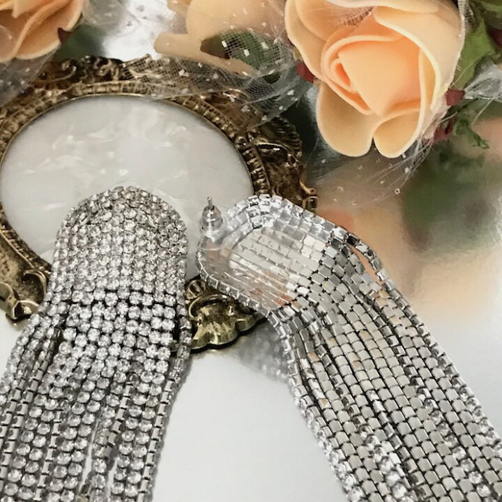 楽天市場】ピアス ラインストーンピアス 衣装 タッセルピアス 
