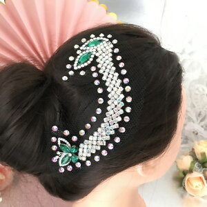 社交ダンス 競技ダンス ヘアアクセサリー 髪飾り ヘア飾り ラテンドレス ジュエリー アクセサリー オーナメント ネット ヘッドピース ヘッドドレス ダンス衣装