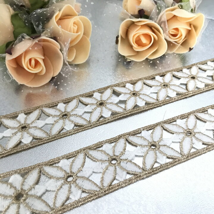 レース 手芸 チュチュレース ケミカルレース リボン 素材 花模様 トーションレース 材料 バレエ衣装 衣装 花レース 装飾 花柄 服飾