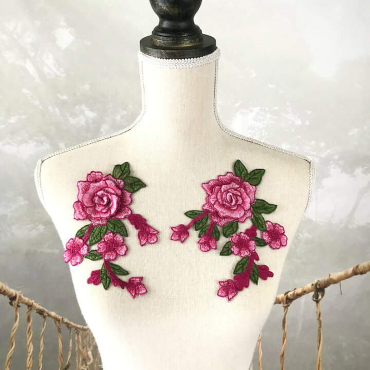 楽天市場】モチーフ アップリケ ピンク 花柄 衣装モチーフ 花モチーフ  