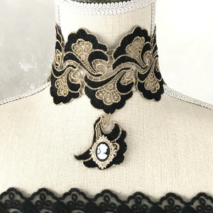 チョーカー レース レディース アンティーク調 パーティー ビクトリア調 ネックレス ゴールド系 アクセサリー バレエ衣装 舞台衣装 ステージ衣装 ダンス衣装 社交ダンス フィギア衣装 コス