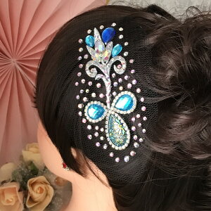 社交ダンス 競技ダンス ヘアアクセサリー 髪飾り ヘア飾り ラテンドレス 舞台衣装 ステージ衣装 ダンス衣装 フィギア衣装 ジュエリー アクセサリー オーナメント ネット ヘッドピース ヘッ