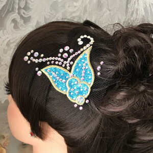 社交ダンス 競技ダンス ヘアアクセサリー 髪飾り ヘア飾り ラテンドレス 舞台衣装 ステージ衣装 ダンス衣装 フィギア衣装 ジュエリー アクセサリー オーナメント ネット ヘッドピース ヘッ