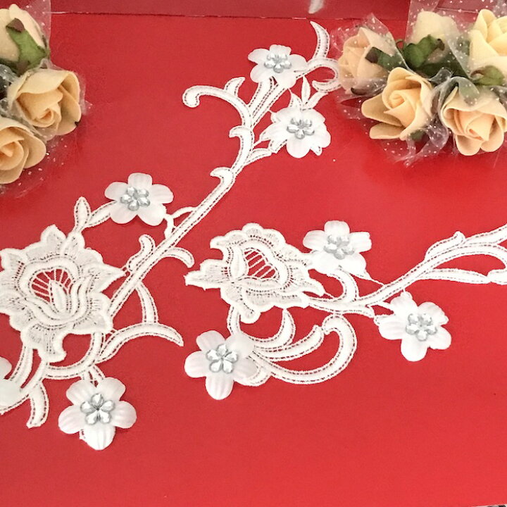即発送可能 バトン レオタード モチーフ 衣装 花 ホワイト 白 服飾 レースモチーフ バレエ衣装 装飾 ビーズ付き 新体操 舞台衣装 ステージ衣装 ダンス衣装 社交ダンス フィギア衣装 Toothkind Com Au