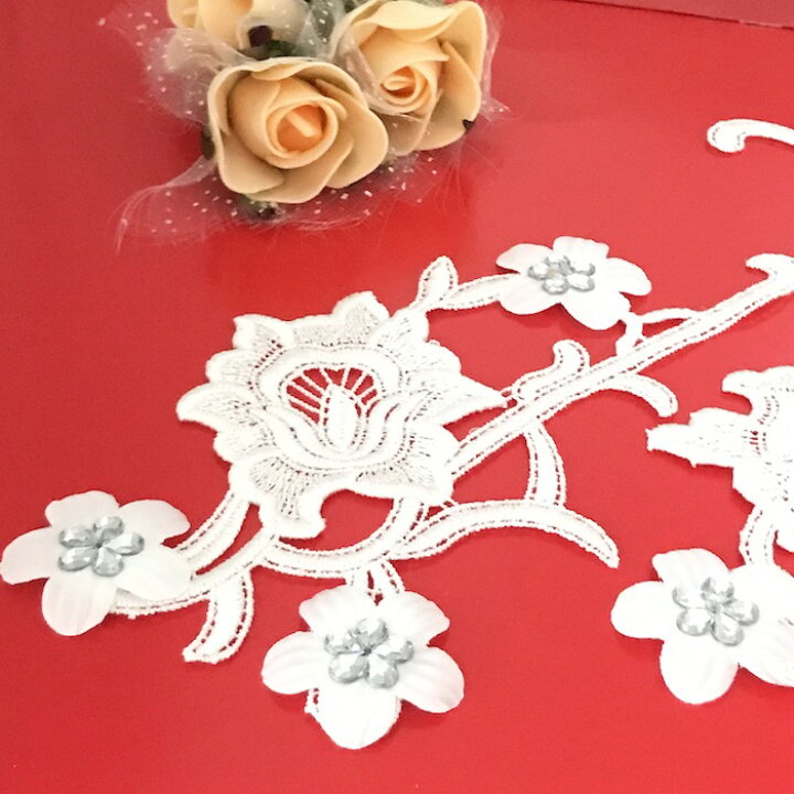 即発送可能 バトン レオタード モチーフ 衣装 花 ホワイト 白 服飾 レースモチーフ バレエ衣装 装飾 ビーズ付き 新体操 舞台衣装 ステージ衣装 ダンス衣装 社交ダンス フィギア衣装 Toothkind Com Au