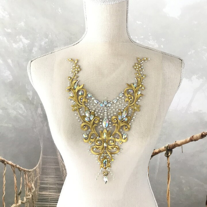 楽天市場】ゴールド 衣装 花 服飾 ネックモチーフ ネックライン ライン 