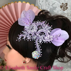 社交ダンス 競技ダンス ヘアアクセサリー 髪飾り ヘア飾り ラテンドレス 舞台衣装 ステージ衣装 ダンス衣装 フィギア衣装 ジュエリー アクセサリー オーナメント ネット ヘッドピース ヘッ