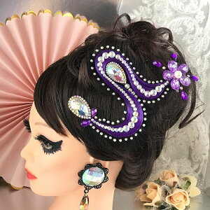 社交ダンス 競技ダンス ヘアアクセサリー 髪飾り ヘア飾り ラテンドレス 舞台衣装 ステージ衣装 ダンス衣装 フィギア衣装 ジュエリー アクセサリー オーナメント ネット ヘッドピース ヘッ