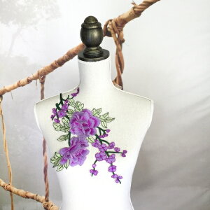 モチーフレース バラ レース モチーフ 新体操 衣装モチーフ レオタードモチーフ バトンモチーフ 手芸 素材 材料 衣装 装飾 紫 パープル バレエ衣装