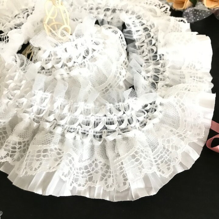 楽天市場】フリル レース リボン 幅広 手芸 シフォン 伸縮 ストレッチ 