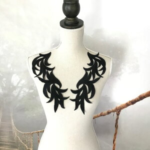 バトン レオタード モチーフ 衣装 ブラック 黒 レースモチーフ モチーフレース 装飾 アップリケ ブラック 黒 お花 服飾 レオタード バトンモチーフ 新体操 社交ダンス バレエ衣装 フィギュア